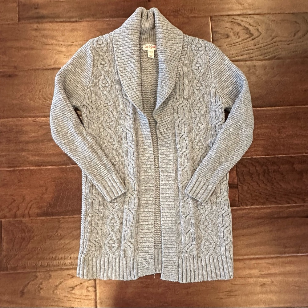 Cat & Jack Light Gray Cable Knit Sweater